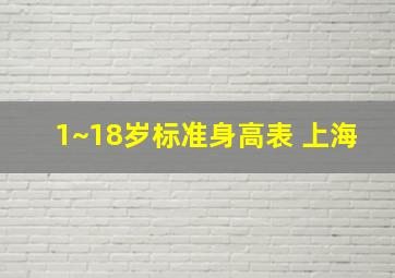 1~18岁标准身高表 上海